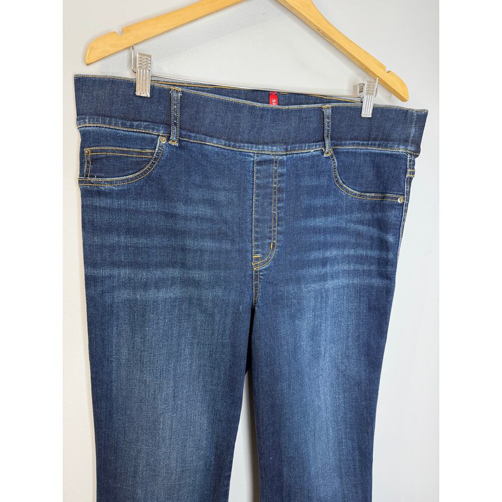 Spanx Flare Jeans Wide Leg Pull-on High rise Stretch Women's 1X Blue - Picture 7 of 9